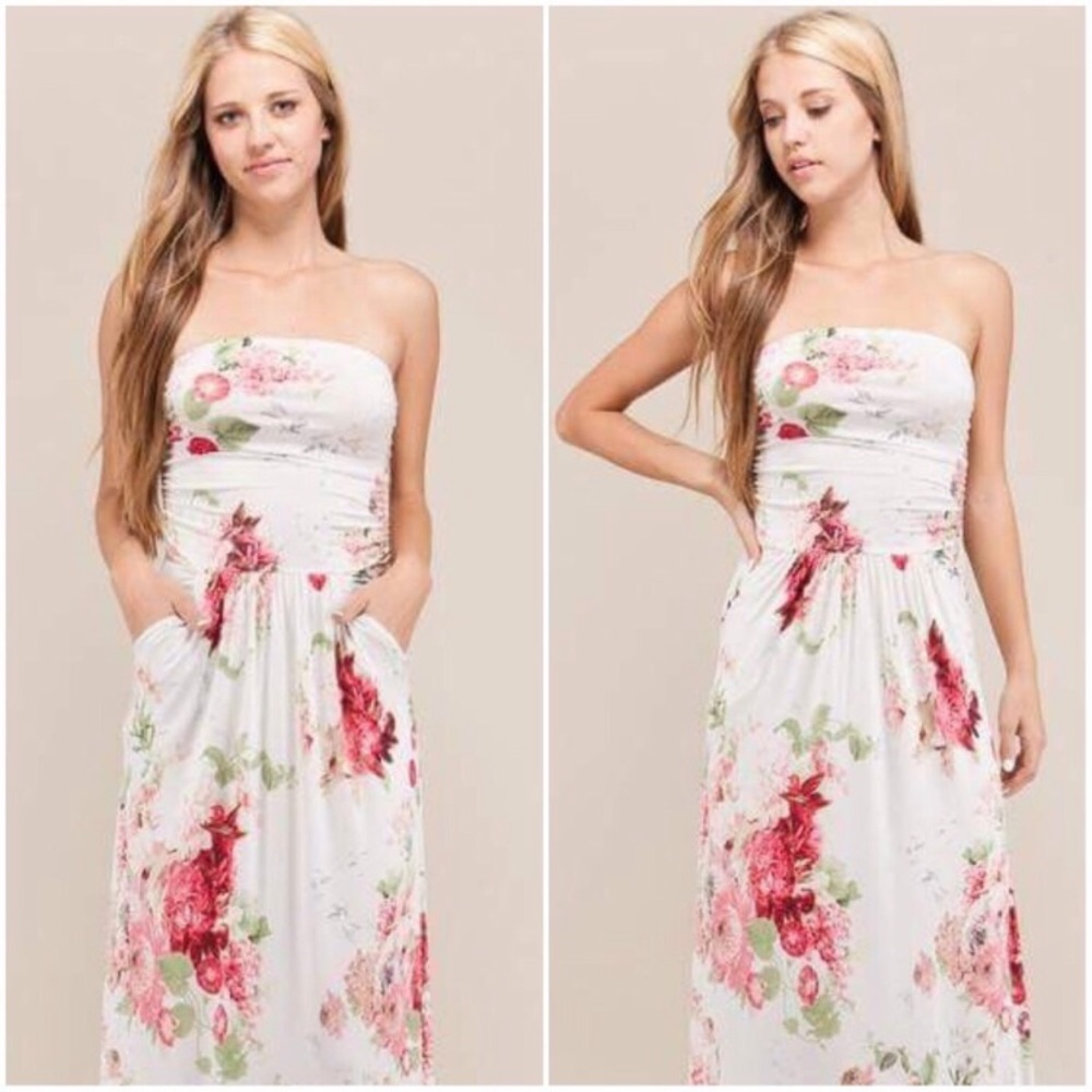 Lily Strapless maxi dress